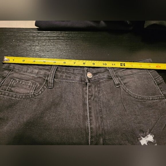 Women's Distressed Extra Flare Jeans Size Large - Picture 6 of 9